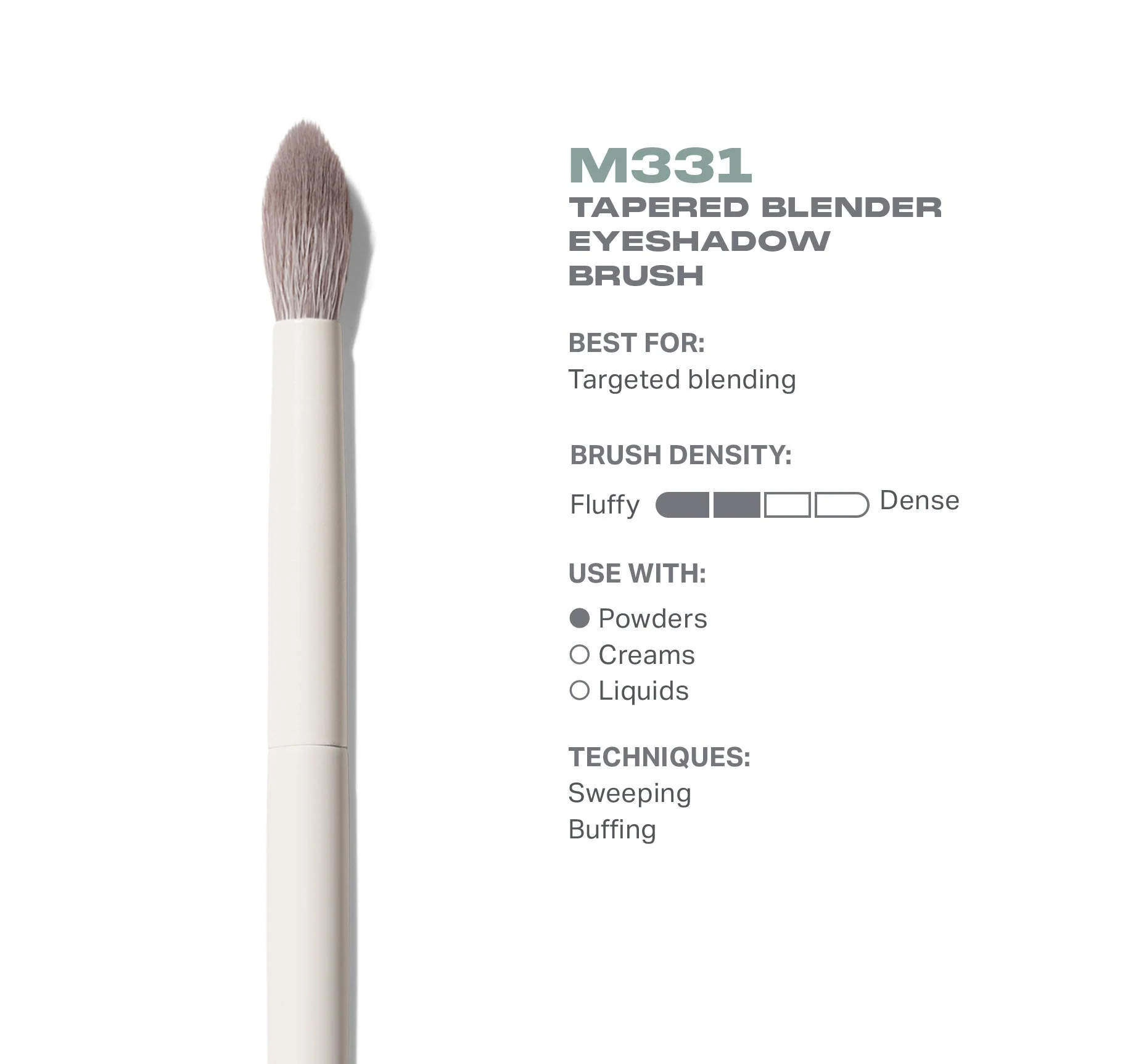 M331 Tapered Blender Eyeshadow Brush - Image 3